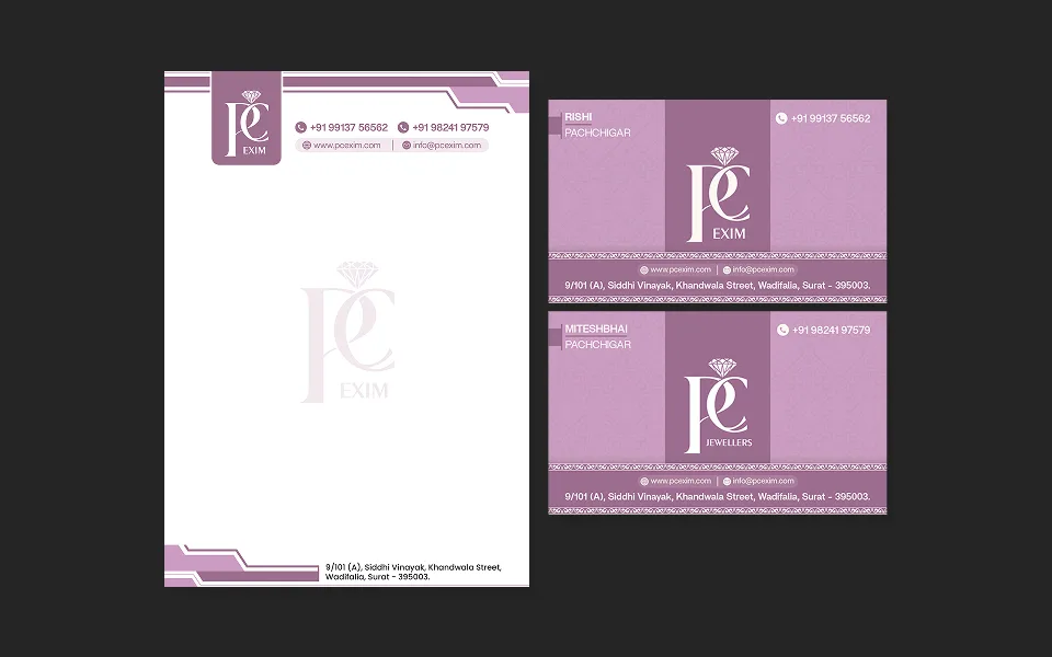 PC EXIM Jewellery – Complete Branding & Digital Presence 3