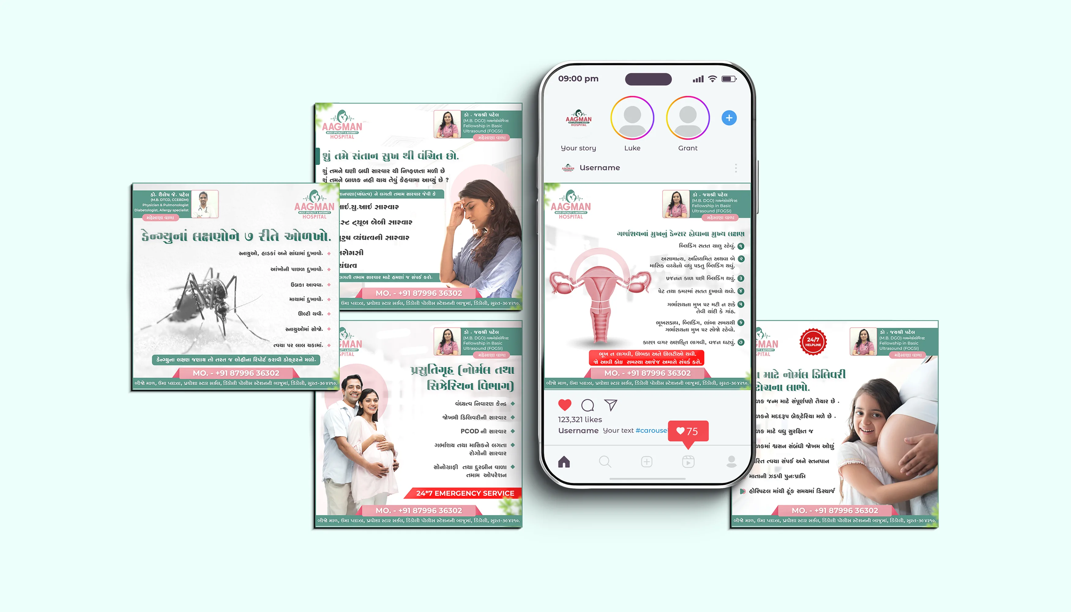 Aagman Multi-Speciality Hospital – Social Media Design & Management 3